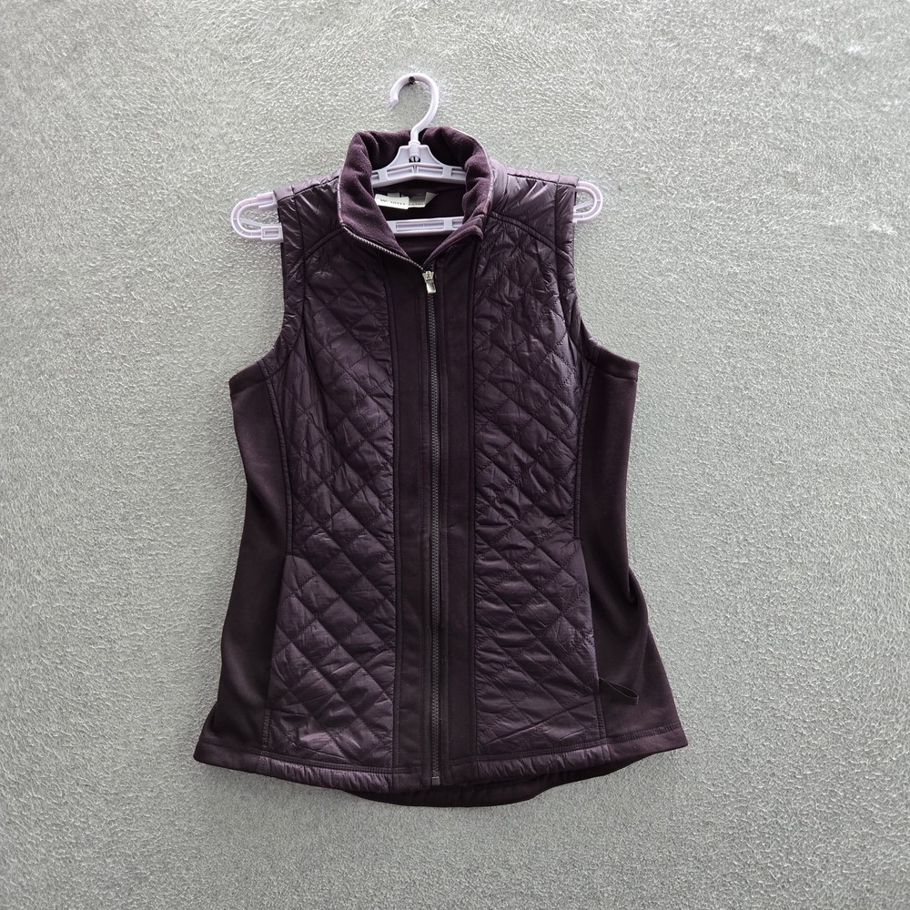 Athleta Women Jacket M Purple Nylon Polyester Vest Activewear Quilted Zipper